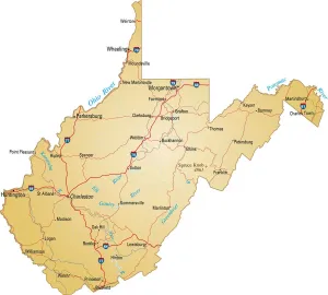 Vector Map Illustration Prints: West Virginia