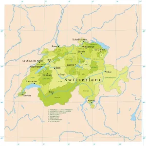 Prints of Highly detailed vector map of Switzerland. File was created on June 28, 2011. The colors in the.eps-file are ready for print (CMYK). Included files: EPS (v8) and Hi-Res JPG Map Prints: Highly Detailed Switzerland Print Map in CMYK Colors
