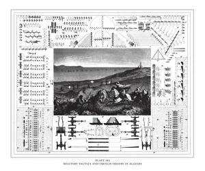 Military Tactics and French Troops in Algiers Engraving Antique Illustration Military Tactics and French Troops in Algiers Engraving Antique Illustration