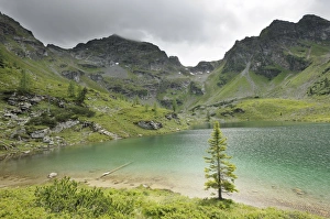 Moaralmsee lake and in the rear Mt. Filzscharte, Schladminger Tauern mountain range, Styria, Austria, Europe Moaralmsee lake and in the rear Mt. Filzscharte, Schladminger Tauern mountain range, Styria, Austria, Europe