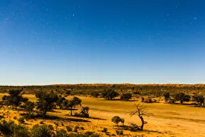 A full moon lights up the whole of the landscape at night in the Kgalagadi transfrontier park A full moon lights up the whole of the landscape at night in the Kgalagadi transfrontier park