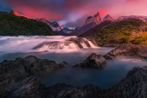 Morning view of Magallanes with Salto Grande foreground Morning view of Magallanes with Salto Grande foreground