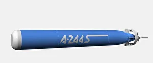 Motofides A244 anti submarine torpedo, digital illustration Motofides A244 anti submarine torpedo, digital illustration