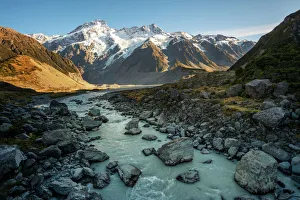 Mueller Glacier at Hooker valley track, Aoraki/Mount Cook National Park Mueller Glacier at Hooker valley track, Aoraki/Mount Cook National Park