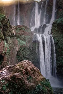 Nature panorama with Ouzoud waterfall in the mountains, Morocco, Africa Nature panorama with Ouzoud waterfall in the mountains, Morocco, Africa