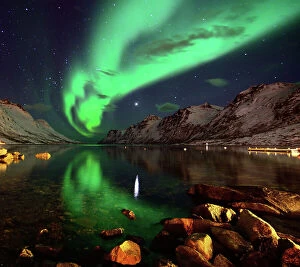 Images Dated 20th July 2012: Northern lights reflections in Ersfjordbotn