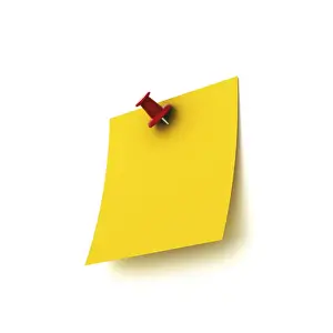 Computer Graphic Design Prints: Note with a push pin, 3D rendering