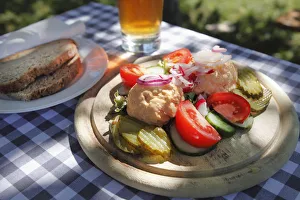 Obatzter, typical Bavarian snack plate, Upper Bavaria, Bavaria, Germany, Europe Obatzter, typical Bavarian snack plate, Upper Bavaria, Bavaria, Germany, Europe