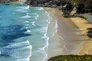 Ocean surf at a sandy bay, Tranarossan Bay, County Donegal, Republic of Ireland, Europe Ocean surf at a sandy bay, Tranarossan Bay, County Donegal, Republic of Ireland, Europe