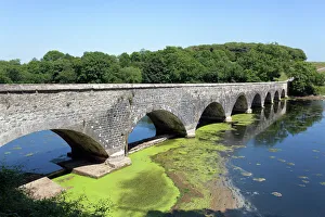 Old eight arch bridge in welsh countryside Old eight arch bridge in welsh countryside