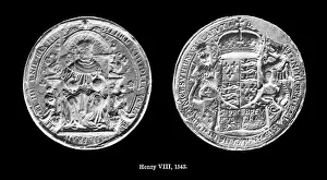 Old engraved illustration of seal of Henry VIII, 1543 Old engraved illustration of seal of Henry VIII, 1543