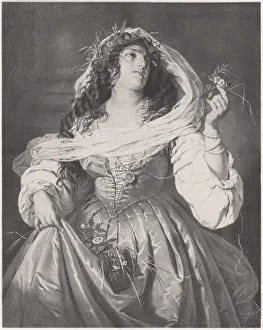 Ophelia by William Shakespeare, lithograph, published in 1868 Ophelia by William Shakespeare, lithograph, published in 1868