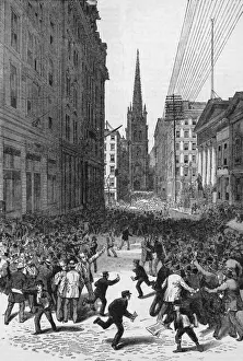 Panic On Wall Street Print, 1884