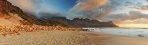 Panoramic Photo of the Bay of Water otherwise known as Kogel Bay with the Kogelberg Mountain Range in the Distance Panoramic Photo of the Bay of Water otherwise known as Kogel Bay with the Kogelberg Mountain Range in the Distance