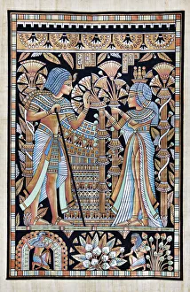 Papyrus Depicting Tutankhamun and His Wife Ankhesenamun Papyrus Depicting Tutankhamun and His Wife Ankhesenamun