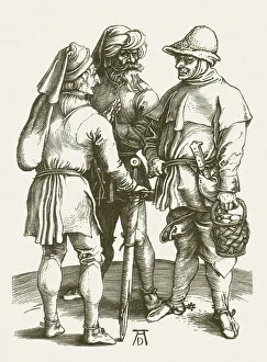 Three peasants, early 16th century, by Albrech DAOErer, published 1881 Three peasants, early 16th century, by Albrech DAOErer, published 1881