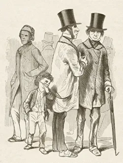 Pickpocket in London, wood engraving, published in 1872 Pickpocket in London, wood engraving, published in 1872
