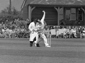 Black And White Cricket Photos Prints: Bowled Over