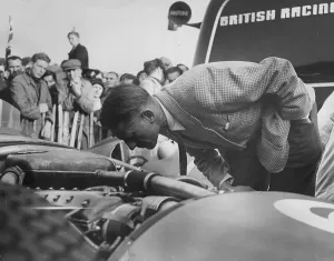Black And White Motorsport Prints: BRM Engine