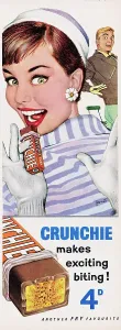Vintage Chocolate Advertisement Prints: Fry's Crunchie