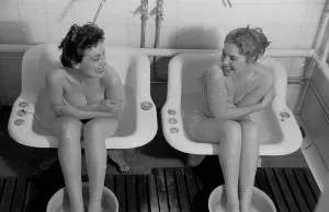Vintage Black And White Nudes Prints: Shared Baths