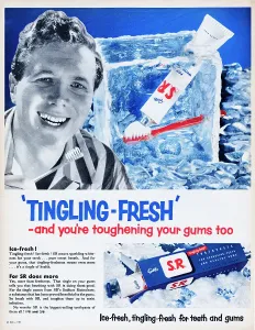 SR Toothpaste Print: Tingling-Fresh Advertisement 1955