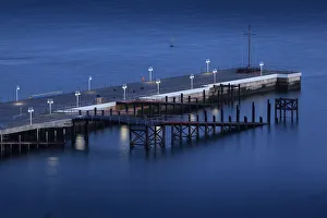 Pier in the evening, Unterland, Helgoland, Schleswig-Holstein, Germany, Europe Pier in the evening, Unterland, Helgoland, Schleswig-Holstein, Germany, Europe