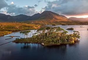 Ireland Collection: Pine Island Connemara, drone shot