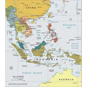 Political map of South East Asia