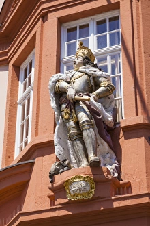 Portal figure, Gutenberg Museum, Printing and Writing Museum, Mainz, Rhineland-Palatinate, Germany Portal figure, Gutenberg Museum, Printing and Writing Museum, Mainz, Rhineland-Palatinate, Germany