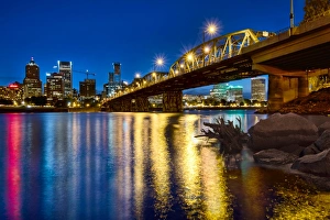Portland Oregon waterfront skyline at Blue Hour Portland Oregon waterfront skyline at Blue Hour