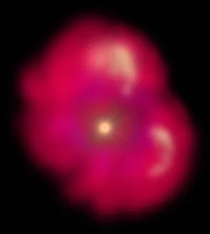 Proto star, plasma, forming into planetary bodies, digital illustration Proto star, plasma, forming into planetary bodies, digital illustration