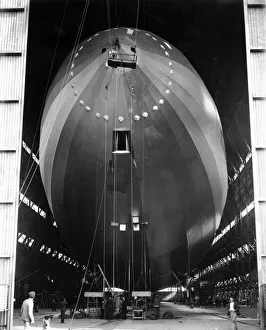 R-101 Airship in a hangar at Cardington, Bedfordshire R-101 Airship in a hangar at Cardington, Bedfordshire