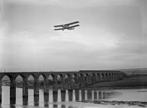 Railroad Track Collection: Race To Scotland; Imperial Airways Bi-plane, the City of Glasgow, flying over