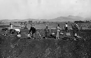 Black And White China Photos Prints: Railway Diggers