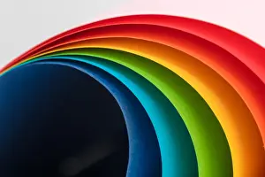 Rainbow Curves Art Print - Coloured Card Arrangement