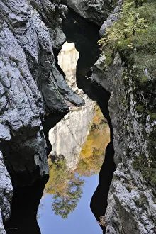 Reflection in the Reka river, Skocjanske jame, Skocjan Caves Park, Grotto of San Canziano Reflection in the Reka river, Skocjanske jame, Skocjan Caves Park, Grotto of San Canziano