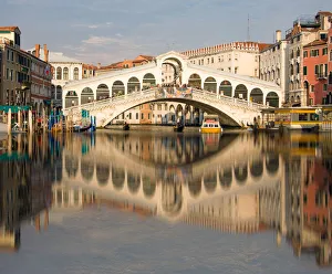 Reflection of Rialto Bridge in Grand Canal of Venice Reflection of Rialto Bridge in Grand Canal of Venice