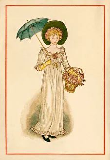 Regency-style young woman - Kate Greenaway, 1884 Regency-style young woman - Kate Greenaway, 1884