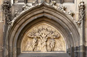 Relief with the depiction of the Fall of Man, Adam and Eve in Paradise, Munster Cathedral Relief with the depiction of the Fall of Man, Adam and Eve in Paradise, Munster Cathedral