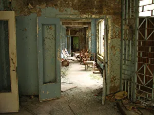 The remains of a building at the Chernobyl nuclear The remains of a building at the Chernobyl nuclear