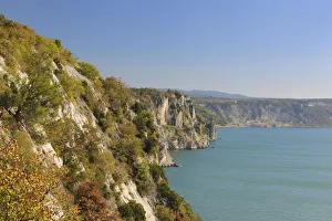 Rilke path and the steep coast of Sistiana, Italy, Europe Rilke path and the steep coast of Sistiana, Italy, Europe