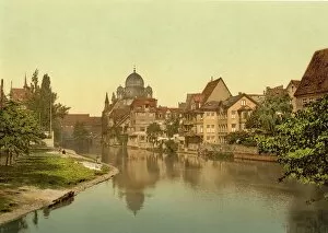 Photography Collection: River Pegnitz and Synagogue, Nuremberg, Bavaria, Germany, Historic