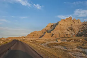 Road through Badlands National Park, South Dakota, USA Road through Badlands National Park, South Dakota, USA