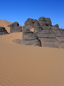 Rock formations in the sand of the Sahara Rock formations in the sand of the Sahara