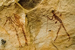 Cave Painting Collection: Rock painting of the San, Bushmen, Ladybrand, Free State, South Africa, Africa