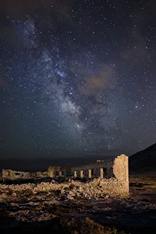 Ruins in Los Escullos and the Milky Way background Ruins in Los Escullos and the Milky Way background