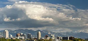 Salt Lake City below Wasatch Mountain Range, Utah, USA Salt Lake City below Wasatch Mountain Range, Utah, USA
