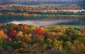 Scenic view of autumn forest by Mississippi River, Pere Marquette State Park, Wisconsin, USA Scenic view of autumn forest by Mississippi River, Pere Marquette State Park, Wisconsin, USA