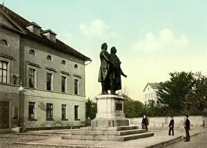 Photography Collection: Schiller and Goethe Monument in Weimar, Thuringia, Germany, Historical